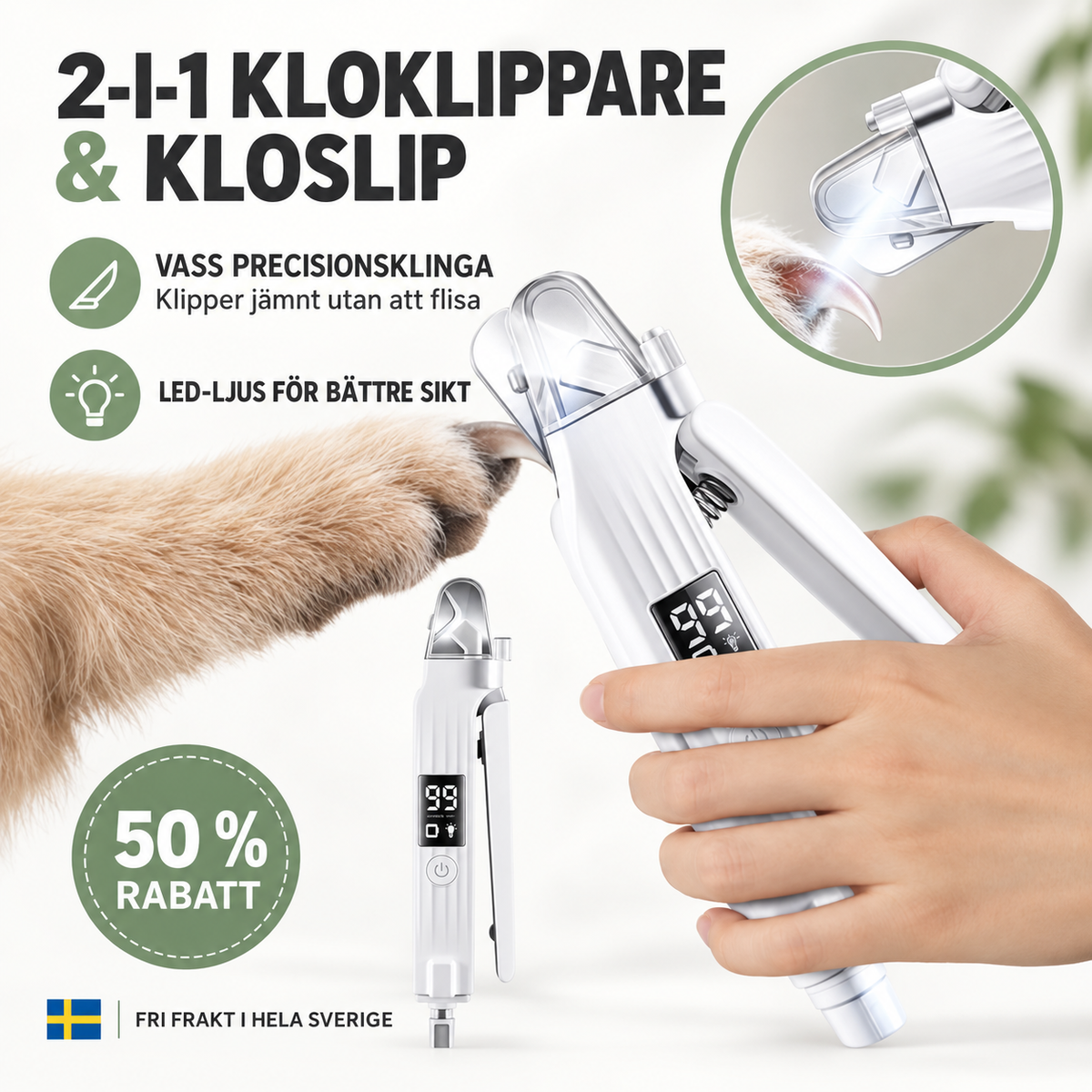 TryggKlo™ LED Hundnagelsax