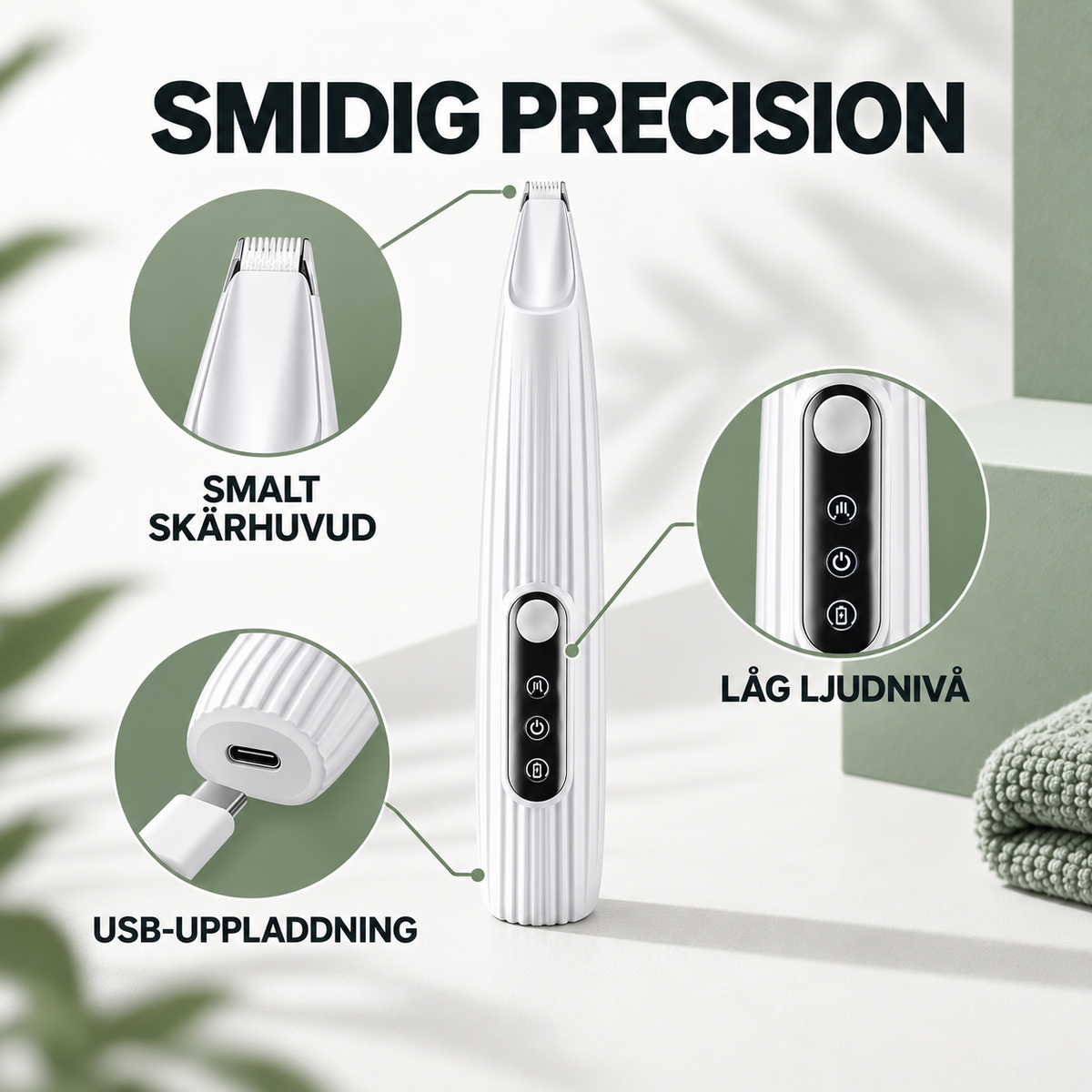 TryggKlo™ Elektrisk Tass-trimmer